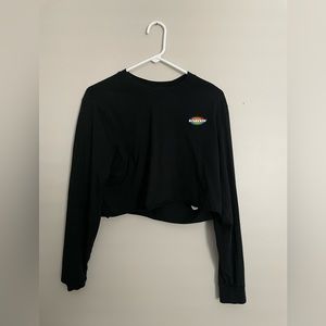 Vans Black Long Sleeve Off The Wall Crop Pullover